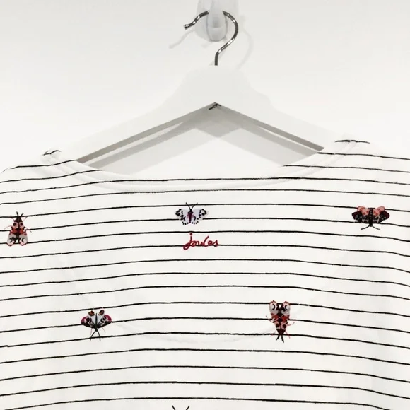 Joules Women's Plus Size Butterfly Long Sleeve Striped 100% Cotton Shirt Sz 16 - Picture 6 of 10